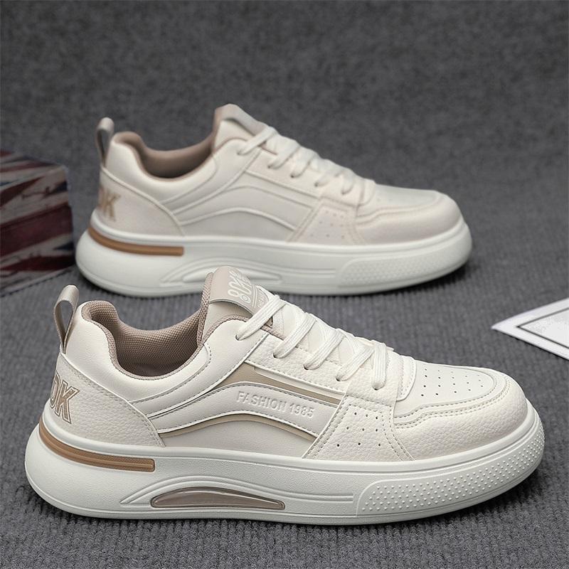 Versatile Fashion White Men Sport Shoes Platform Thick Sole Casual Sneakers Breathable Lightweight Running Shoes Tennis Shoes