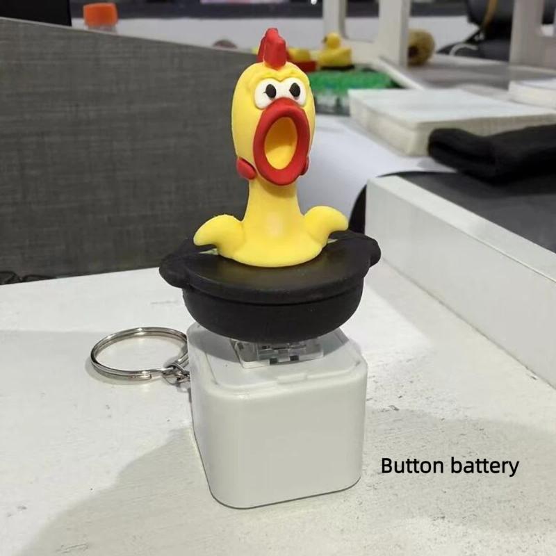 Funny Chicken Frog Keyboard Fidget Toys Keychain Finger Button Clicker Decompression Toys With Colorful Lights Rechargeable Toy