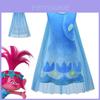 Enchanting Kids Girl Trolls2 Poppy Dress-up Cosplay Costume With Comfortable Cape