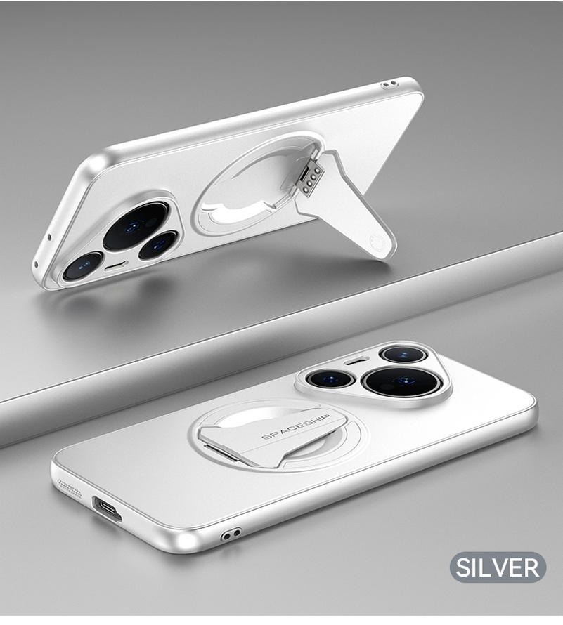 For Huawei Pura 80 Pro Plus 80 Ultra Metallic Paint Magnetic Bracket Case For Pura 70 Pro+ Wireless Charging Holder Hard Cover