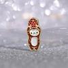Adorable Japanese Anime Metal Brooch Featuring Cartoon Animal Weasel With Dice In Glossy Finish