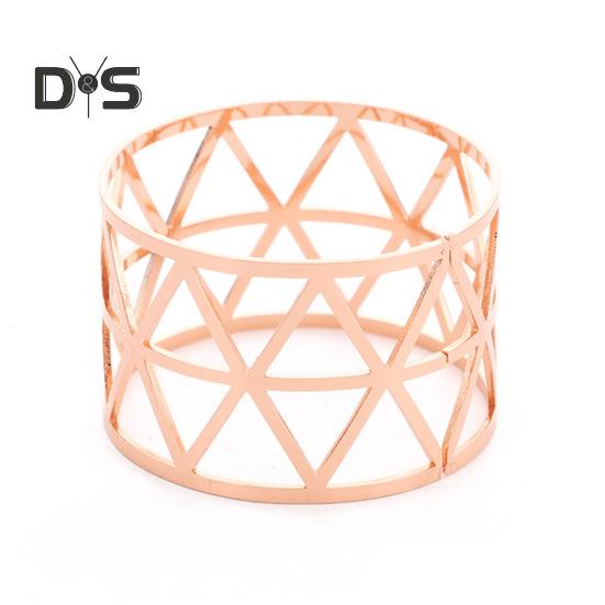 

Кольцо для салфеток с выемкой в виде ромба, украшение стола, многоразовые держатели для салфеток, деревенские свадебные вечеринки, праздничные обеденные акценты, держатели для салфеток розового золота