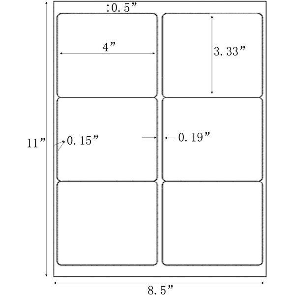 3-1/3" X 4" Shipping Address Labels 300 Label Stickers Paper for Laser/Inkjet Printer 6 Pe