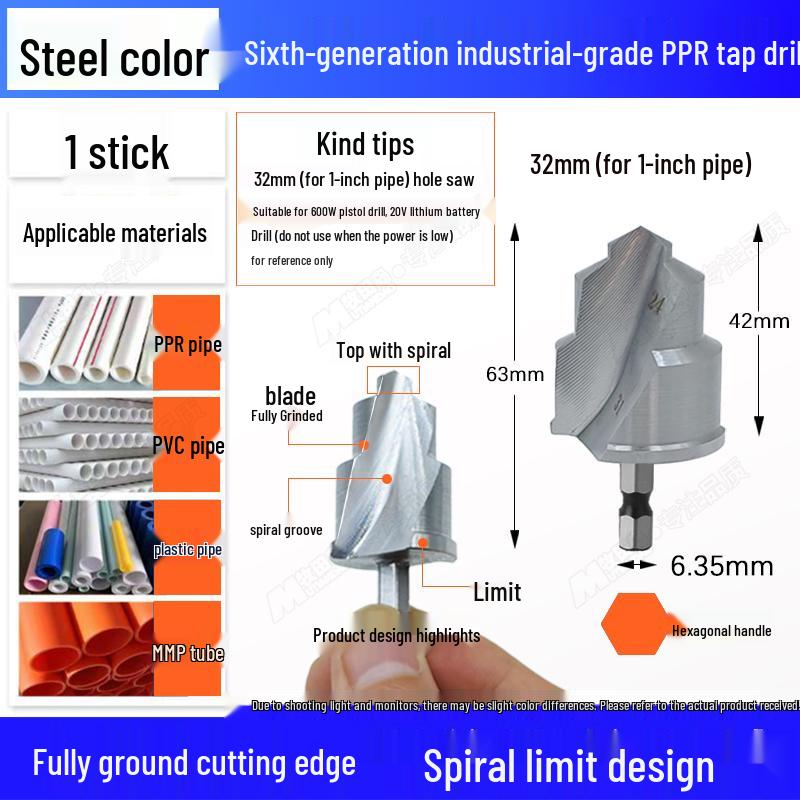 Hex Shank T-Handle Drill Bit and Pipe Reamer Hole Opener