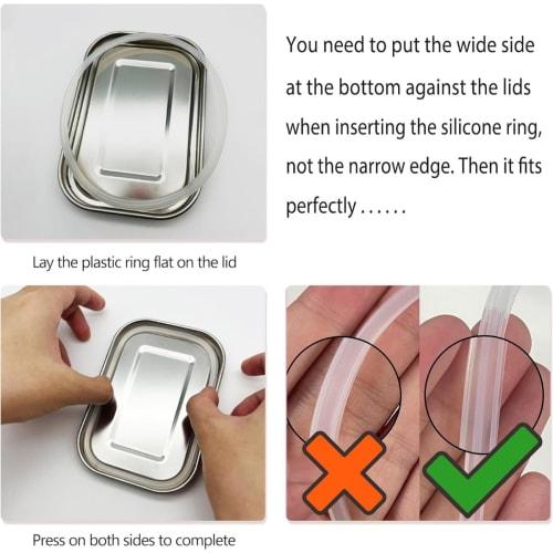 Set of 2 Rectangular Food Containers | Stainless Steel Storage Boxes with Airtight Locks | Freezer- and Dishwasher-Safe & Odor-Proof | 550ml | Eco-Fri