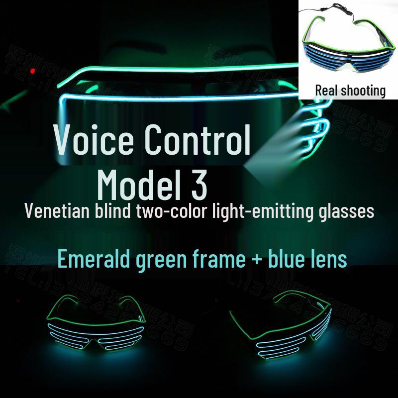 Voice-Controlled LED Trendy Light-Up Shutter Glasses for Festivals
