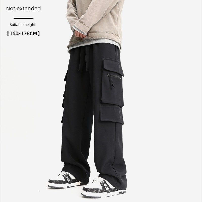 Tall and Slim Men's Extra-Long Pants for Teenagers with Extra-Long Legs, Autumn Style, Trendy Casual Sports Cargo Pants