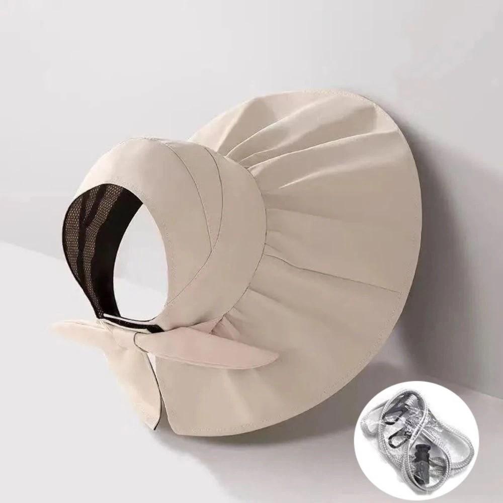 Wide Brim Sun Hat Adjustable Size Large Sun Visor Hat Comfortable Bucket Hat  Outdoor