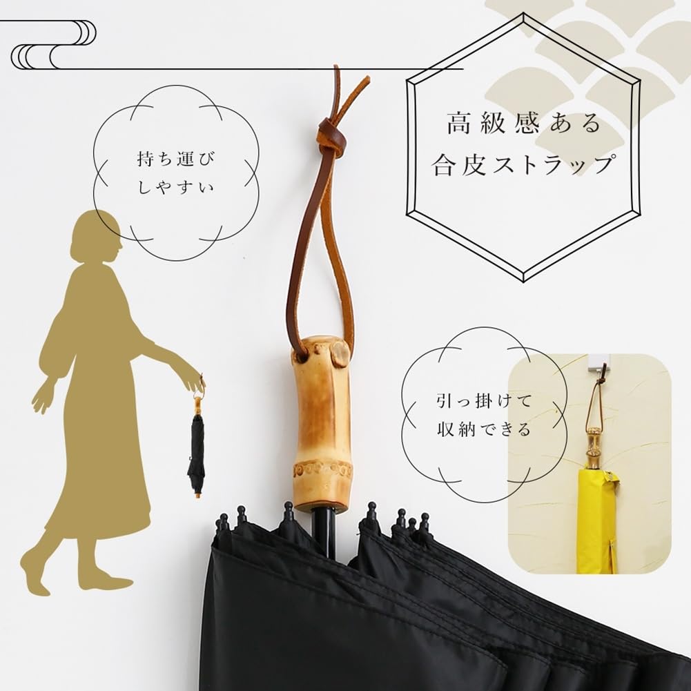 Ogawa Foldable long For both sunny and rainy Kabajirushi UV cut rate light blocking rate over Heat shielding Water Comes with a stretchable Safety