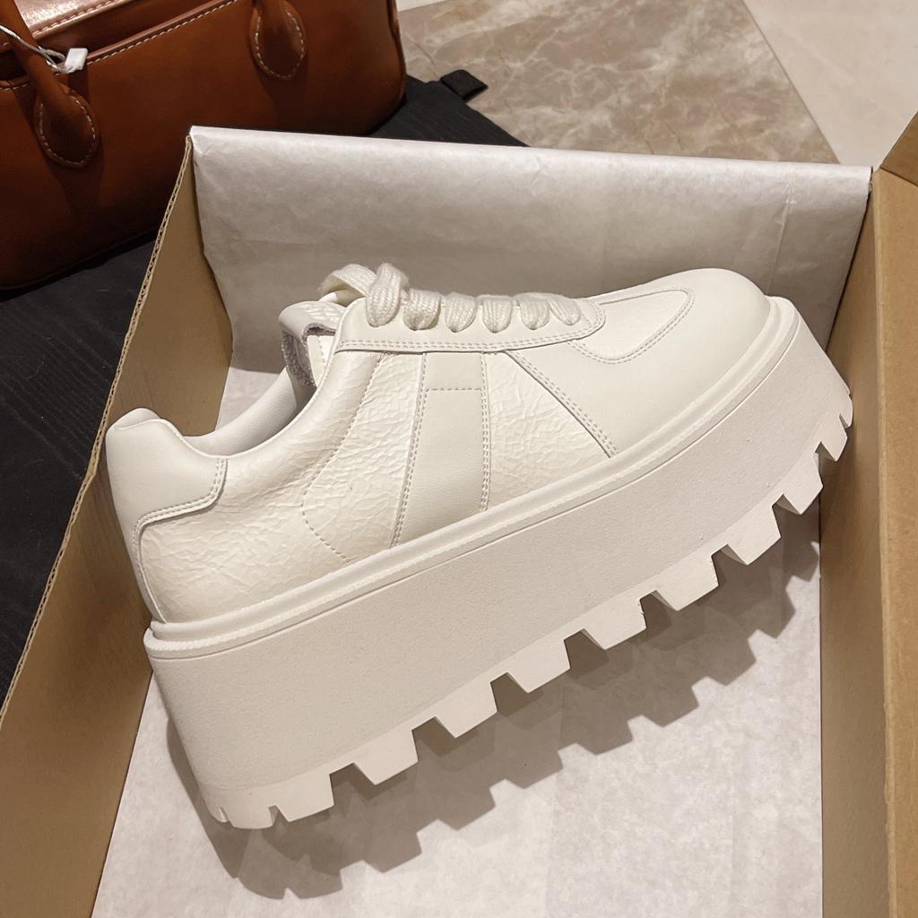 Fashion Women 6CM High Platform Sneakers Casual Outdoor Skateboard Shoes Comfortable Lace Up Chunky Sneakers Running Sports Shoes Female