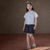 Hacikis Girls' Summer Casual Patchwork Shirt
