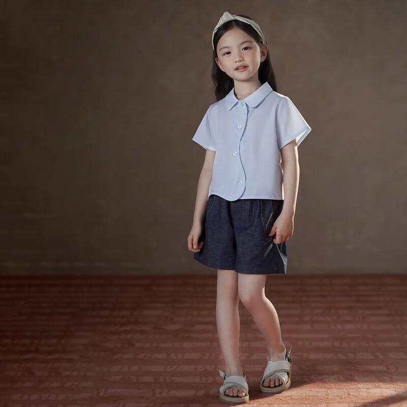 Hacikis Girls' Summer Casual Patchwork Shirt