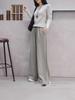 Women's High-Waisted Red Wide-Leg Pants - Slimming, Solid Color, Loose, Casual Fit for Spring & Autumn