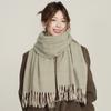 Autumn and winter intellectual elegance high sense twill scarf women's fashion trend imitation cashmere fringed shawl women