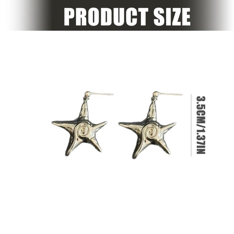 Fashionable Stainless Steel Starfish Earrings Comfortable And Versatile Suitable For Sensitive Skin And All Event