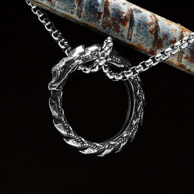 Vintage Mode Drachenschuppe Anhänger Männer Einfache Halskette Punk Rock Party für Freund Männlich Schmuck Geschenk