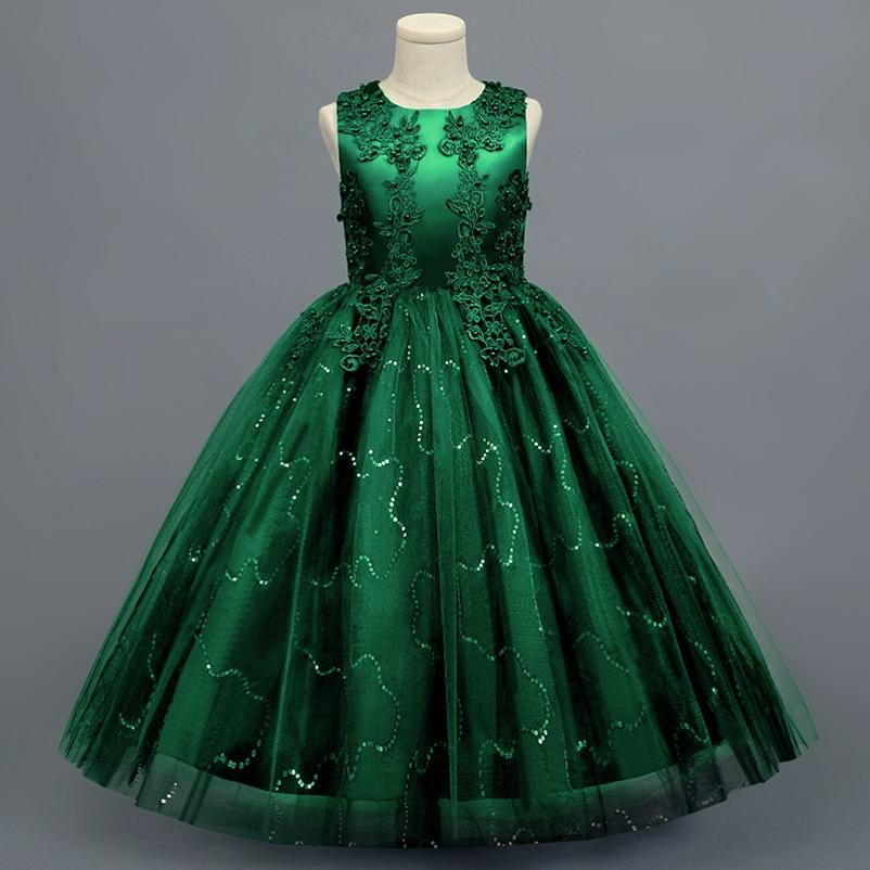 Girls Dress Dress Sleeveless Mesh Performance Host Princess Dress