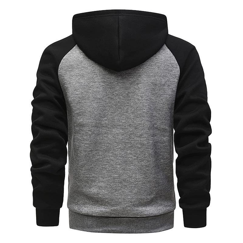 Europäischer & Amerikanischer Herren Kapuzen-Reißverschluss-Cardigan Sweatshirt mit Raglanärmeln - Lockere Passform.