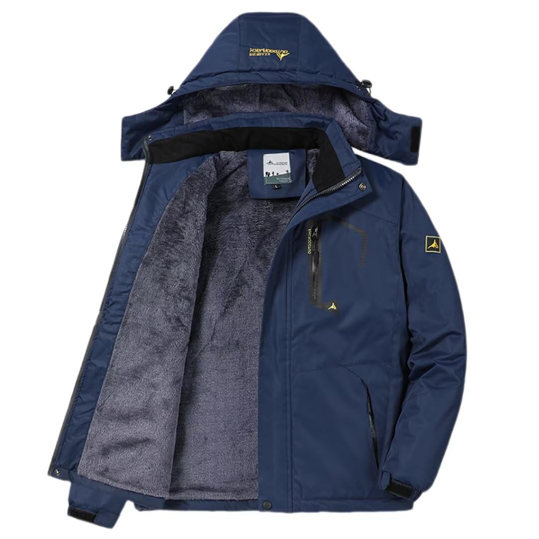 

Yucahype Multifunctional Mountain Sizes Hiking Perfect for and Winter Men s Fleece-Lined Jacket, L-6XL, Windbreaker, Coat, Windproof, Waterproof,
