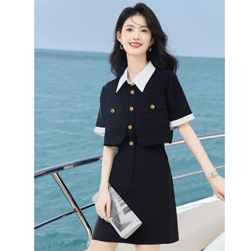 

Elegant Women s Color-Block A-Line Dress M
