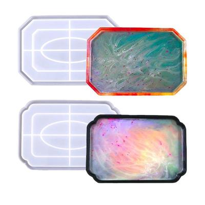 Vassoio portaoggetti in silicone, forma ottagonale, stampo per vassoio a quinconce, stampo in resina epossidica per base di vasi di fiori, artigianato fai da te, stampi in gesso