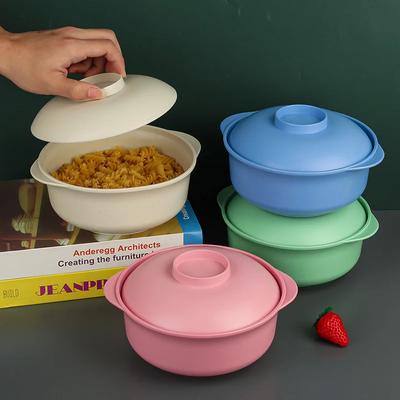 Bols de Nouilles Instantanées avec Couvercles Bols à Soupe Bols Chauds à Riz Style Japonais Récipient Alimentaire pour Étudiants Vaisselle Saine Bol Vaisselle