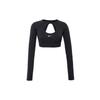Women's Long Sleeve Crop Top Black (Unisex) Fitness Clothing FB4103 010