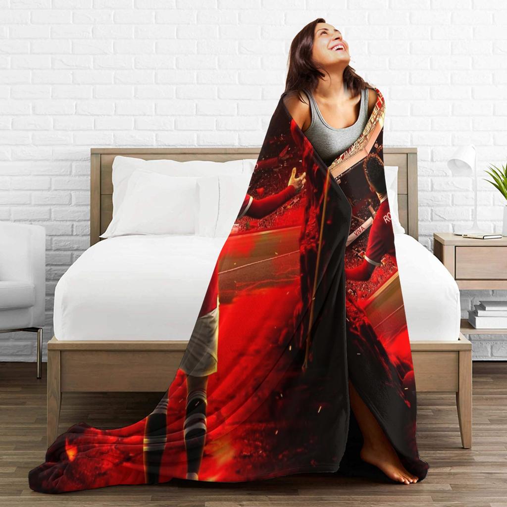 Cr7 Welcome Home Football Knitted Blanket Fleece  Lightweight Throw Blankets for Home Couch Bedspread