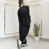 Damen Freizeithosen Cargo Jogginghosen Farbe mit Kordelzug Taille, Elastischer Bund, Mehrere Taschen Hosen