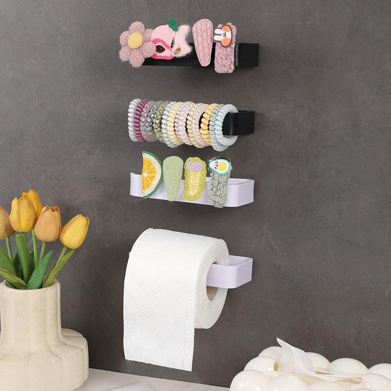 Self-Adhesive Towel Rack Wall Mounted Bathroom Items Bathroom Towels Holder Hanger Without Punching Toilet Paper Holder