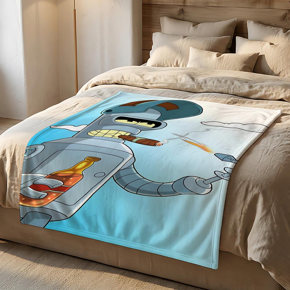 Animation F-FuturamaS Throw Short Plush Throw Blanket Soft Skin-Friendly Multi-Scene Home Office