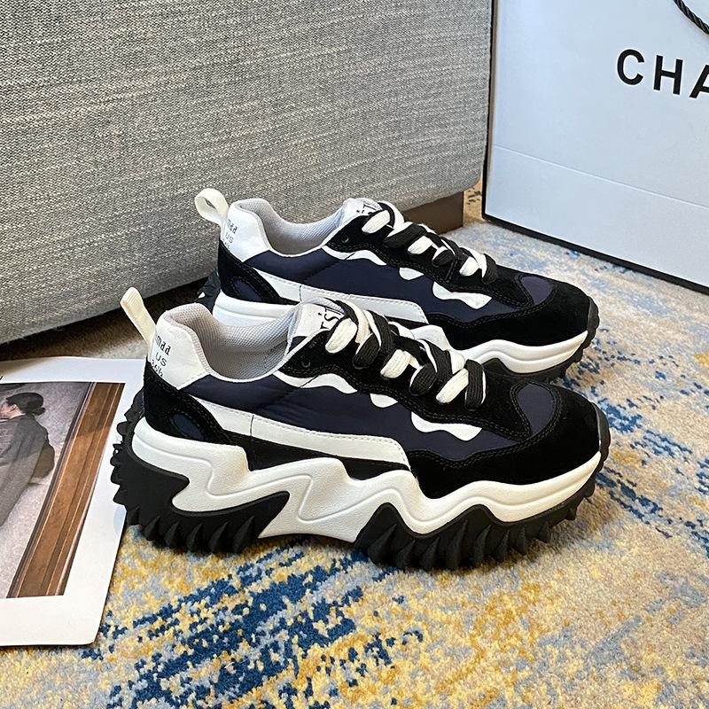 

Весенние новые туфли на толстой подошве с завышенной талией, женские туфли-лодочки, на маленькую ногу, из парусины, белые туфли 40