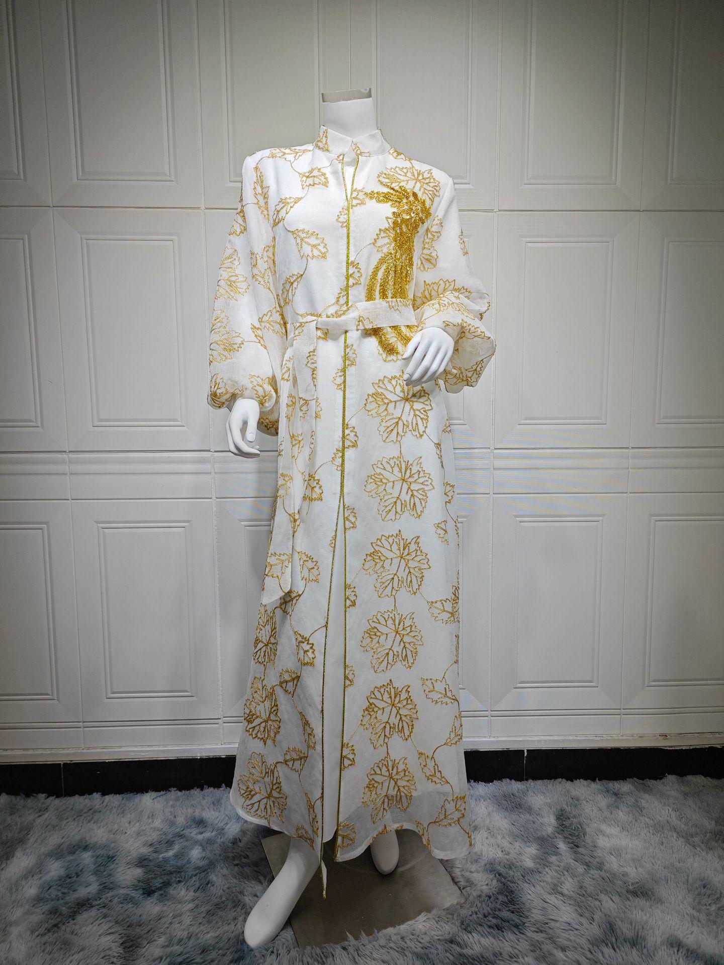 

AB087 Женское вечернее платье-джалабия с пайетками и выжженным узором S