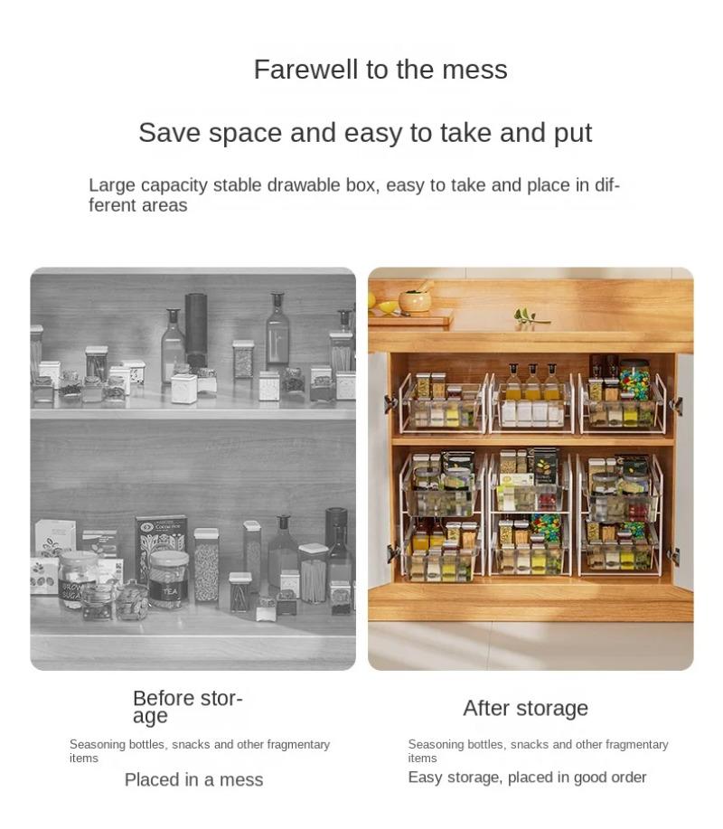 2025 Year Kitchen Rack Under Sink Storage Rack Floor-to-ceiling Tiered Cabinet Countertop Seasoning Drawer New