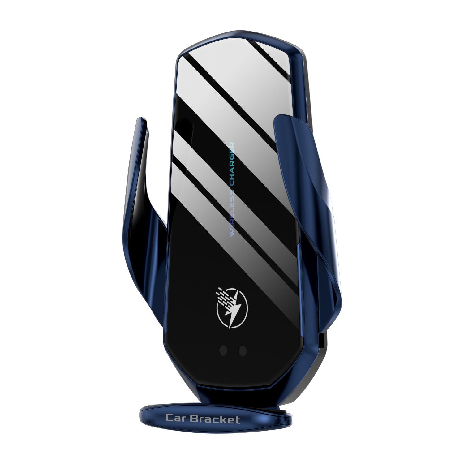 

15W Wireless Car Charger & Phone Holder: Universal Air Vent Mount with Automatic Open/Close Feature for Navigation синий