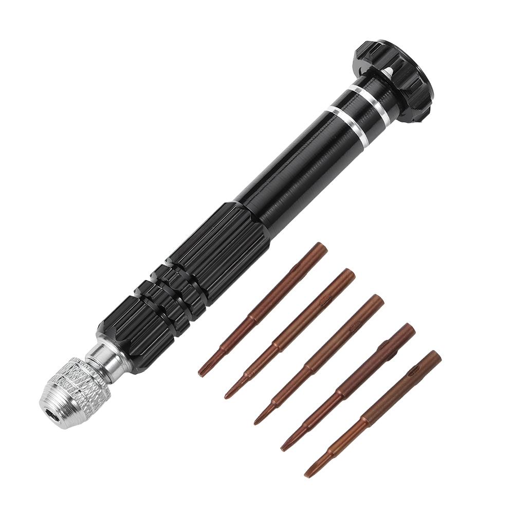 1pc Multi-functional 5-in-1 Screwdriver Set  Aluminum Alloy Tool Precision Cross Flathead Driver Portable Watch Repair Tool Kit