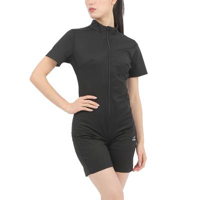 FiCOLY Sauna Short Sleeve Training Full Body Sauna Shirt and Plus Size Suit, Bodysuit, Wear, Black, Suit, Sweat-Reducing Shorts, Running, Women's,