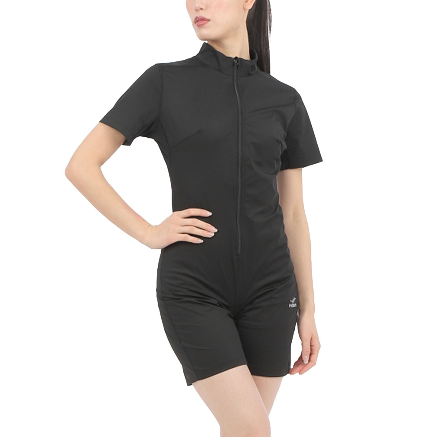 

FiCOLY Сауна с коротким рукавом Тренировочная футболка для сауны во всем теле и костюм большого размера, Боди, Одежда, Черный, Костюм, Шорты для уменьшения потоотделения, Бег, Женская,