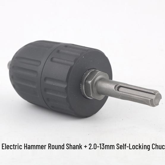 Multi-function Rotary Hammer to Electric Drill Adapter: Round/Square Shank, Four-Flute, Round Head