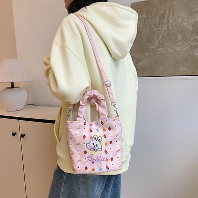 New Cute Portable Bucket Bag Fashionable Small Fresh Simple Casual High Value Shoulder Messenger Bag