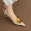 Fashion Pointed Toe Women Mid Heels Shoes Summer Dress Fashion Pumps Stilettos Elegant Woman Sandals Designer 2025 Trend Femme Zapatos