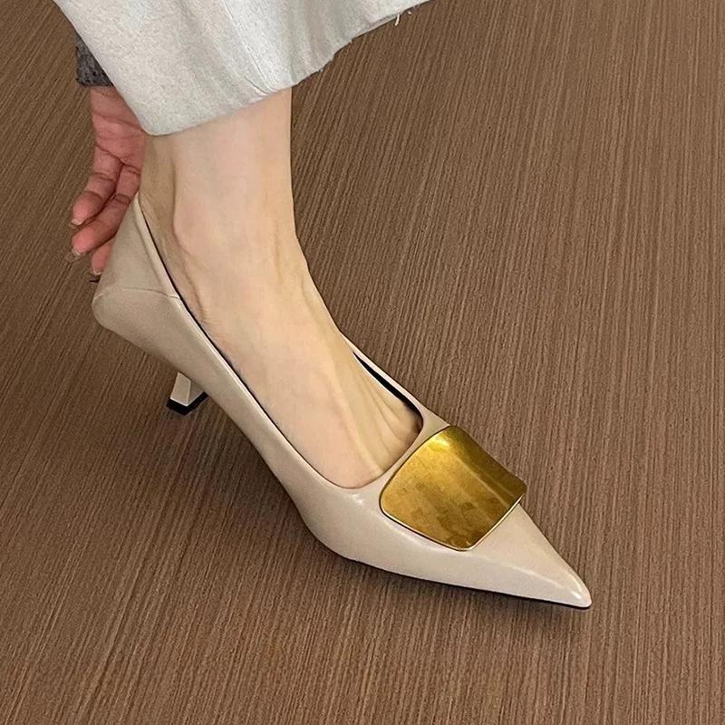 Fashion Pointed Toe Women Mid Heels Shoes Summer Dress Fashion Pumps Stilettos Elegant Woman Sandals Designer 2025 Trend Femme Zapatos