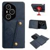 Vintage Leather Card Holder Phone Case for HONOR 400 Pro Card Pockets Dual Snap Buttons Flip Wallet Shell