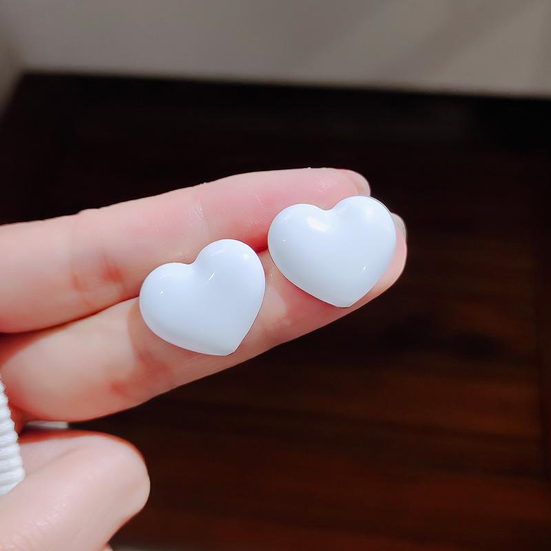 

Красочные контрастные серьги-капли из смолы в форме сердца, милые стереоскопические женские висячие серьги с любовью