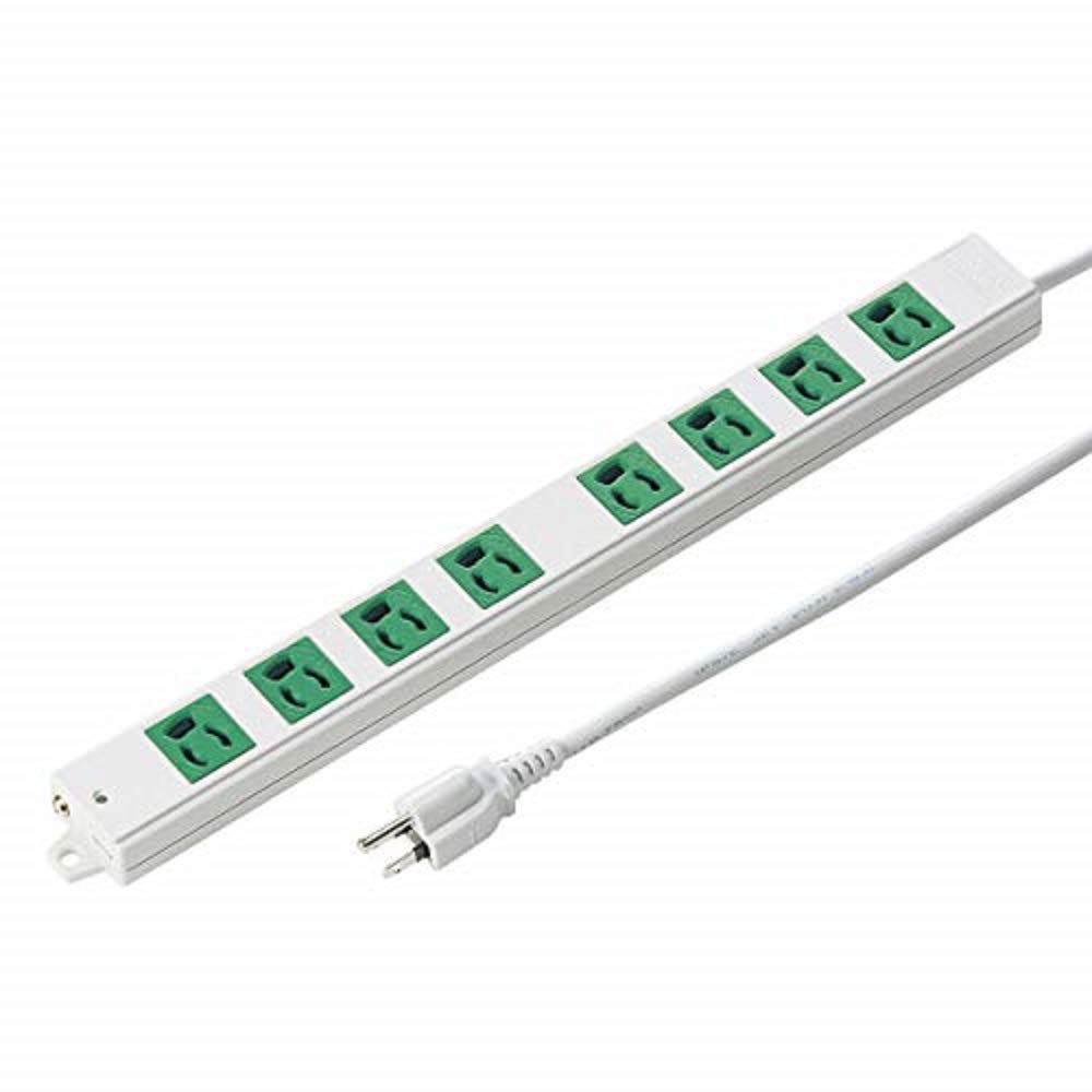 

Sanwa Supply Construction Site Tap, 3-Pin, 8 Outlets, 3m, Green, TAP-K8-3G