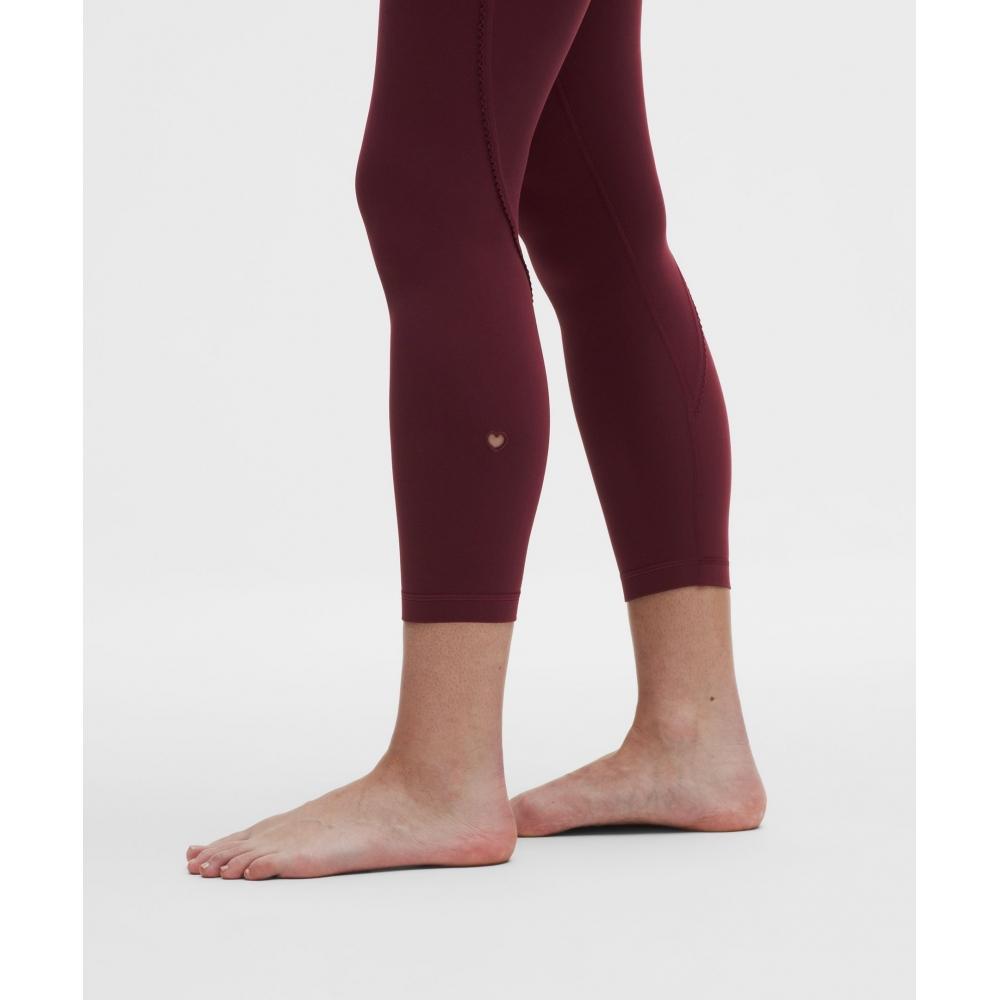 Lululemon Groove No Line High Rise Tight 25   Heart Burgundy Bay