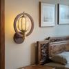 Song Dynasty aesthetic new Chinese style wall lamp, wooden style, master bedroom, corridor, living room wall lamp