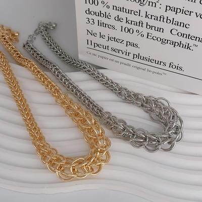 Niche Street Chain Cuban Necklace U-Shaped Electroplating Fashionable Popular Gold And Silver Necklace Exaggerated