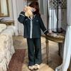 New Cotton Double-layer Yarn Pajamas Women's Spring and Autumn Large-size Cartoon Printing Loose Fashion Long-sleeved Loungewear Set