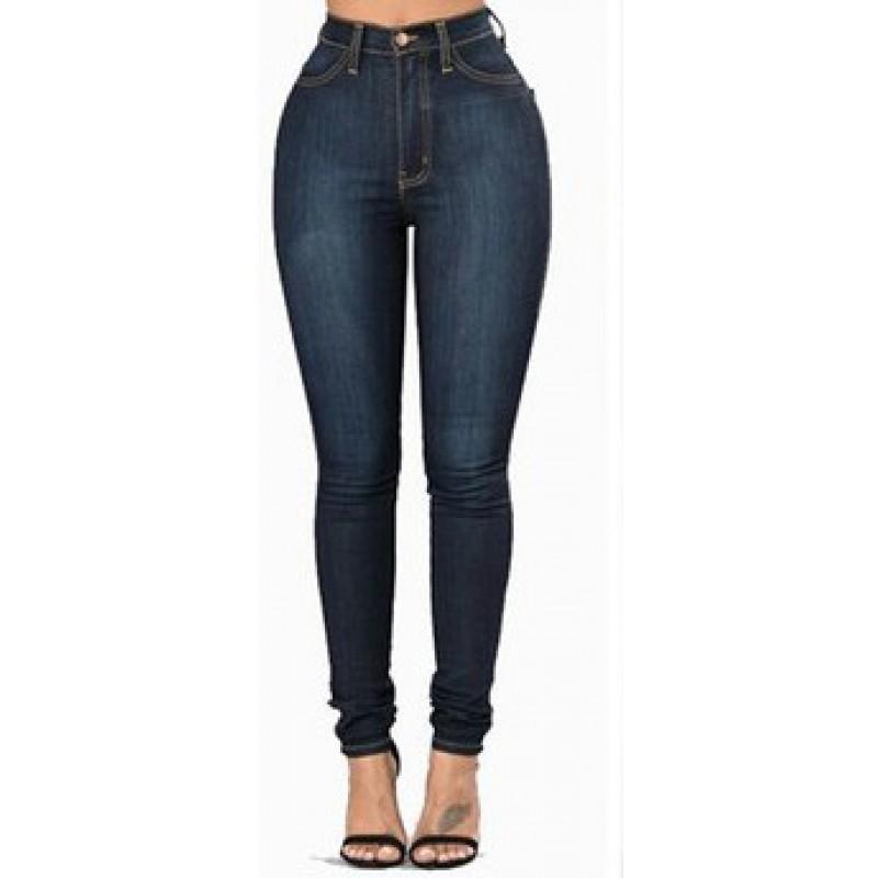 Womens High-Waisted Stretch Slim Fit Denim Jeans Pencil Pants Casual Office Wear